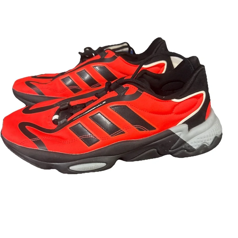 Adidas Ozweego Pure Mens Shoes Size 8, Color:‎ Core Black/Solar Red/Grey Two